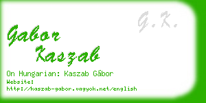 gabor kaszab business card