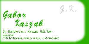 gabor kaszab business card